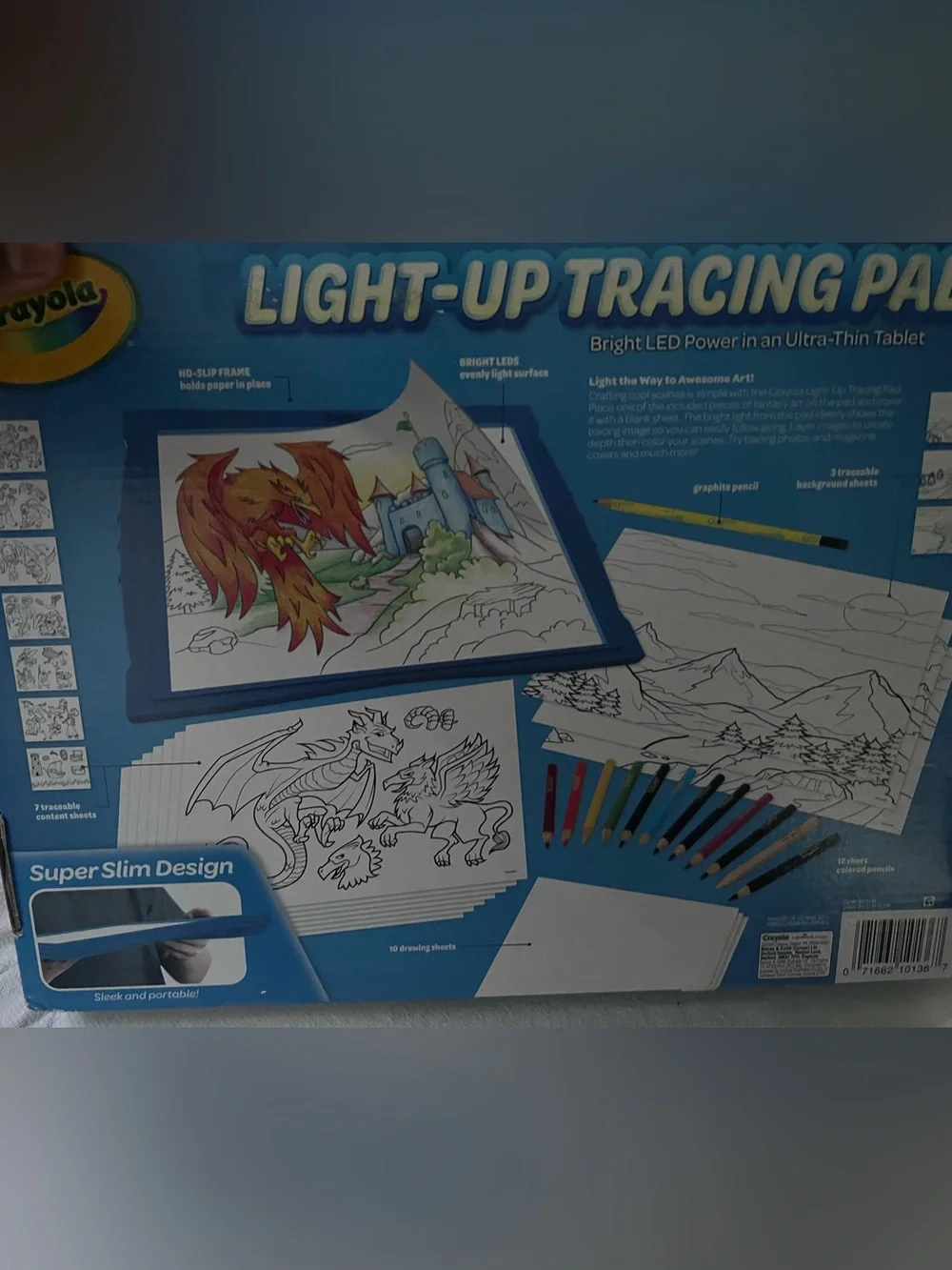 Crayola Light-Up Tracing Pad with Blue Frame and Multicolor Pencils